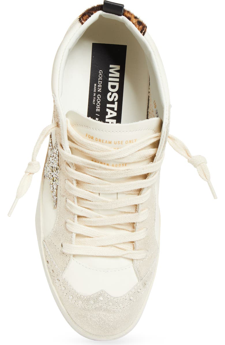 Golden Goose Mid Star Sneaker, Alternate, color, White/ Platinum/ Leo