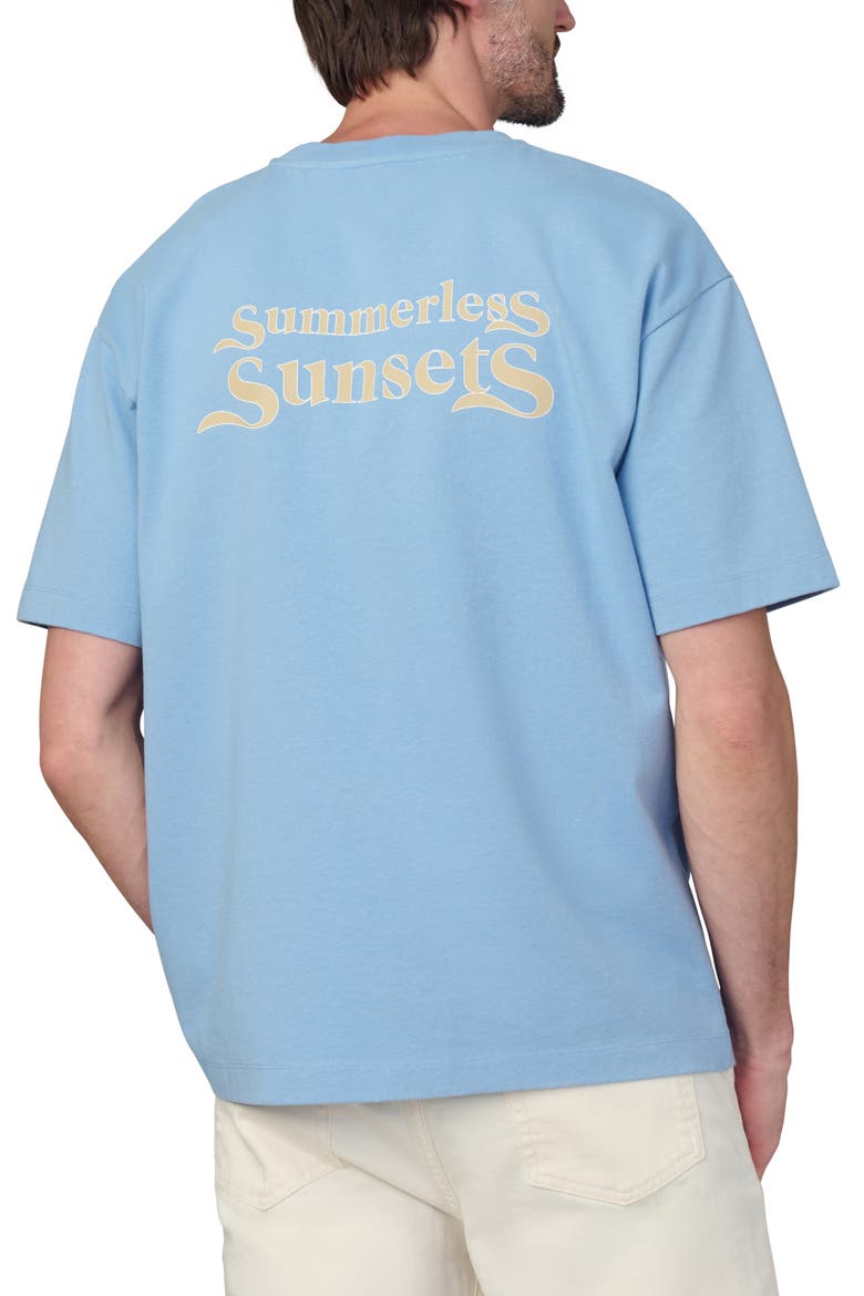 Summerless Sunset Graphic T-Shirt, Alternate, color, ALLURE BLUE