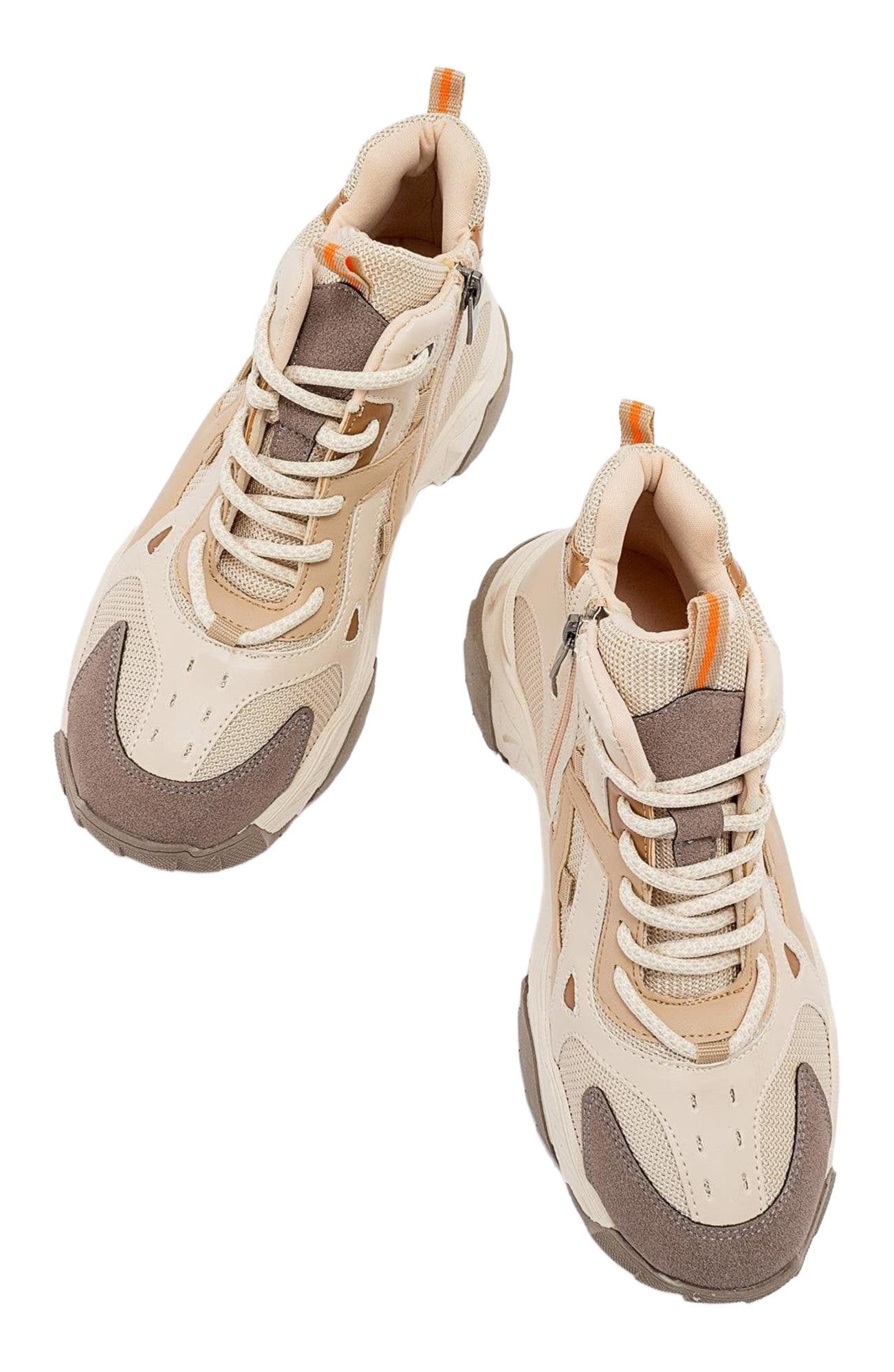 Lowel Sneaker Boot, Alternate, color, Beige Faux Leather