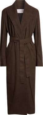 GIA STUDIOS Cocoa Faux Suede Wrap Coat