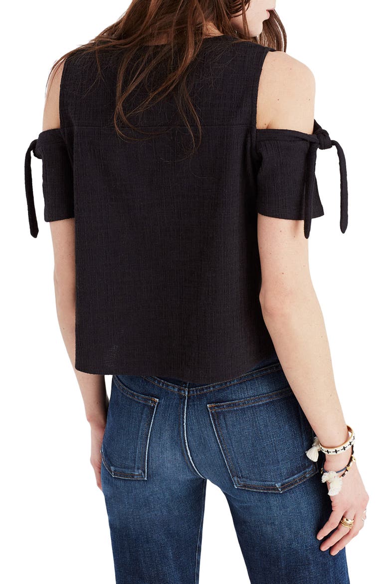 Skylark Cold Shoulder Top, Alternate, color, TRUE BLACK