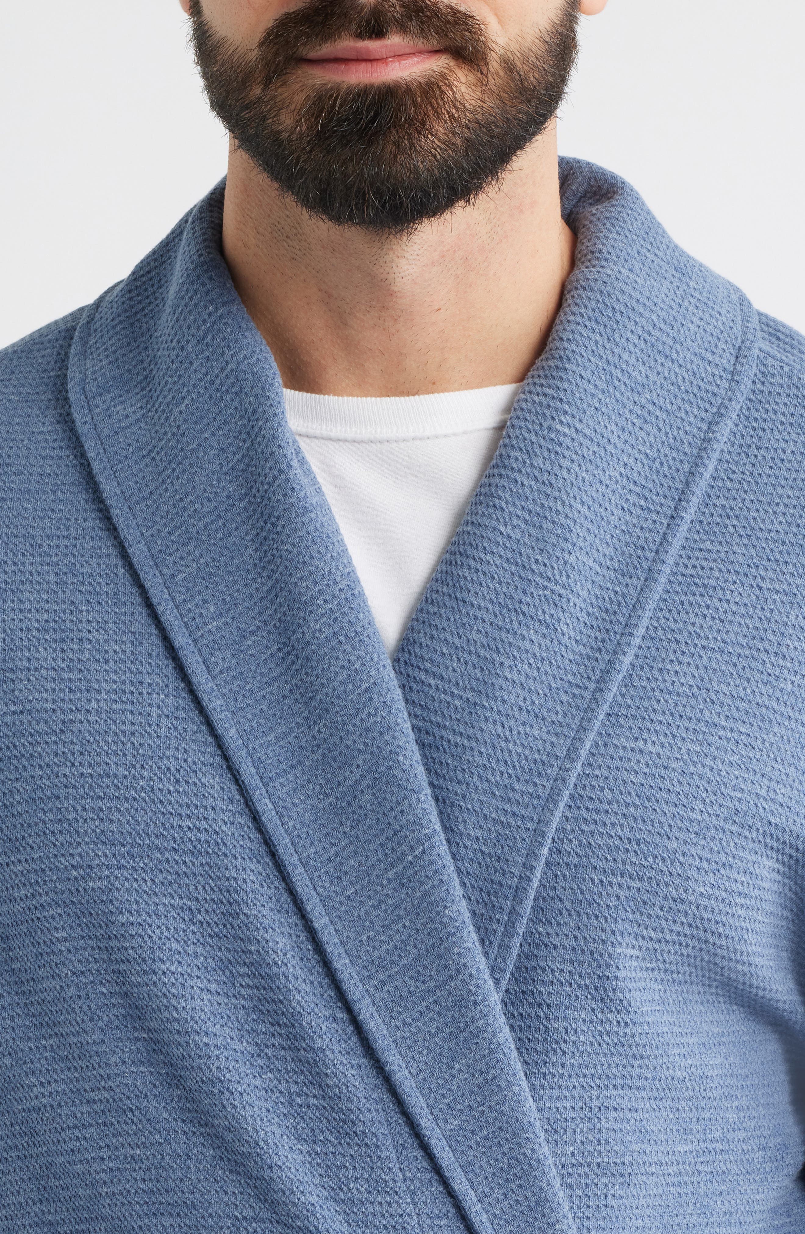 Majestic International Coastal Heather Shawl Collar Cotton Robe (Men ...