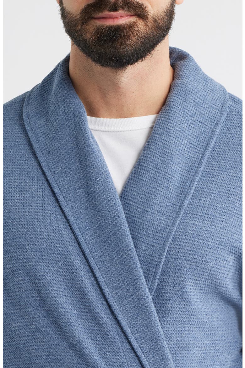 Coastal Heather Shawl Collar Cotton Robe, Alternate, color, HEATHER BLUE