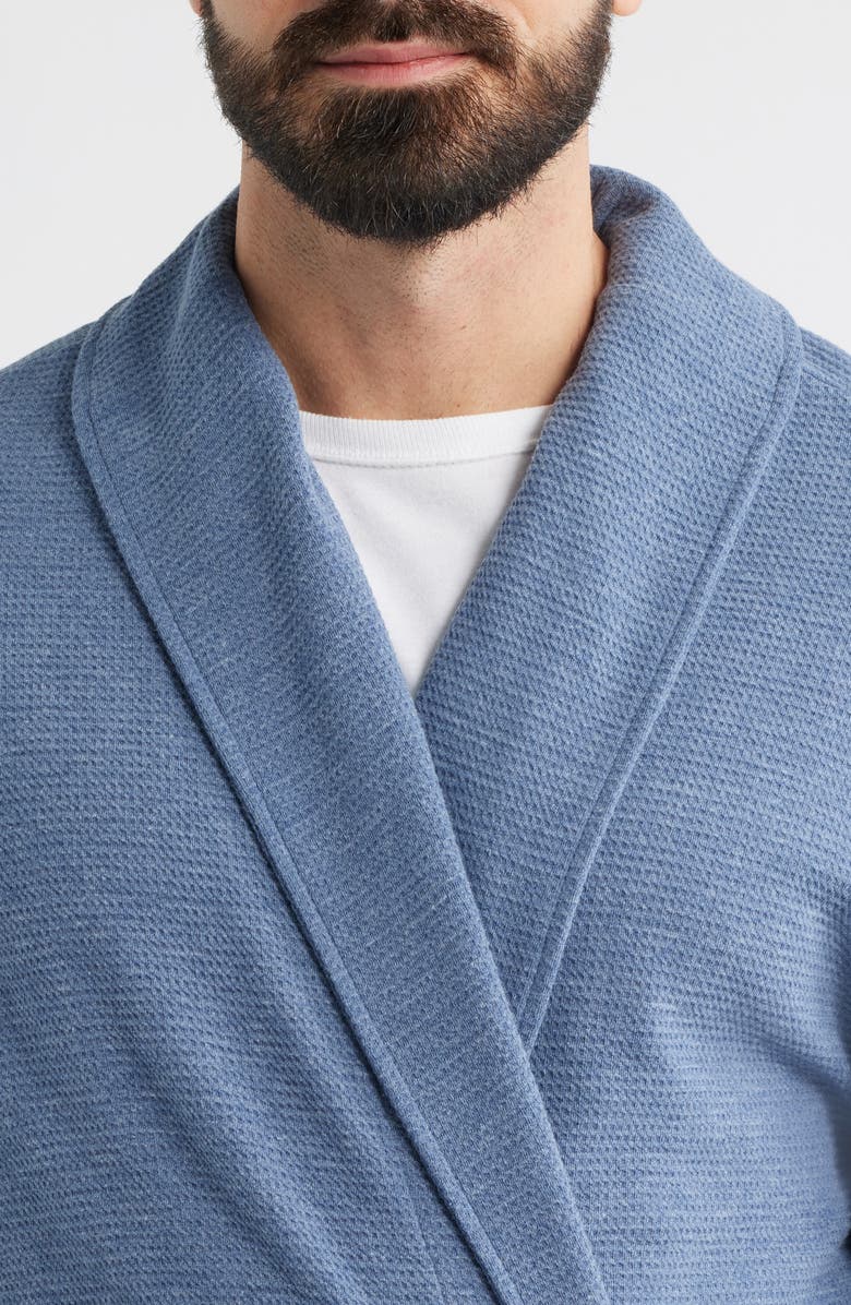 Majestic International Coastal Heather Shawl Collar Cotton Robe, Alternate, color, Heather Blue