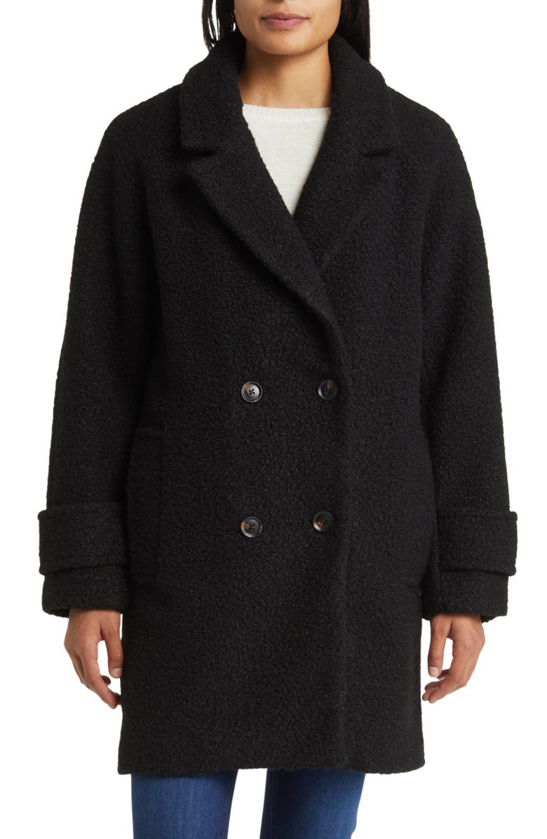 BCBGeneration Double Breasted Bouclé Coat, Main, color, 