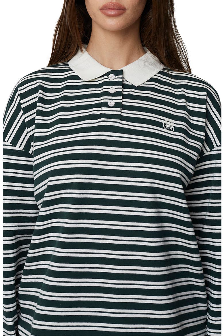 Long Sleeve Striped Polo, Alternate, color, Green