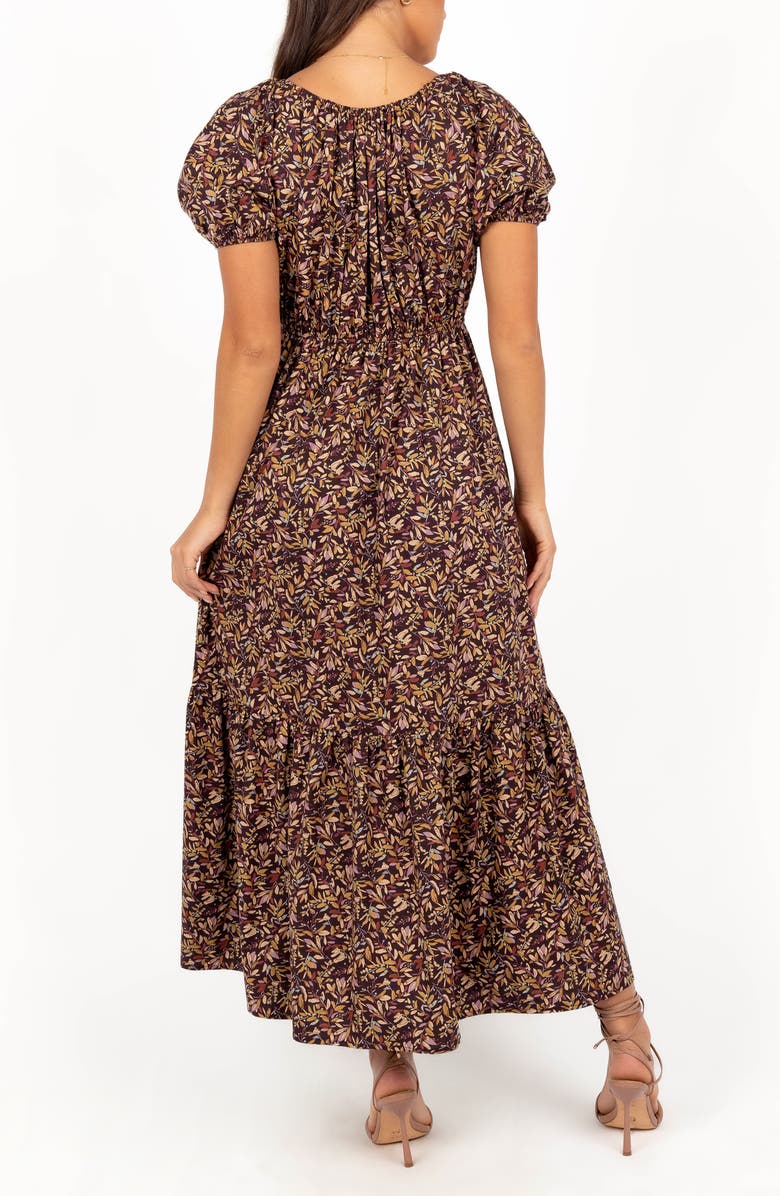 Petal & Pup Juliana Floral Cotton Maxi Dress, Alternate, color, Plum Floral