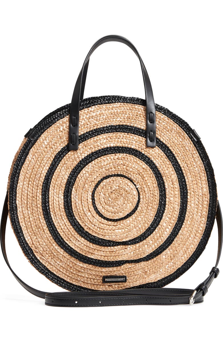 Rebecca Minkoff Woven Straw Circle Tote, Alternate, color,