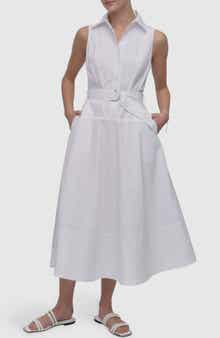 DKNY Jeans Belted Drop Waist Midi Dress