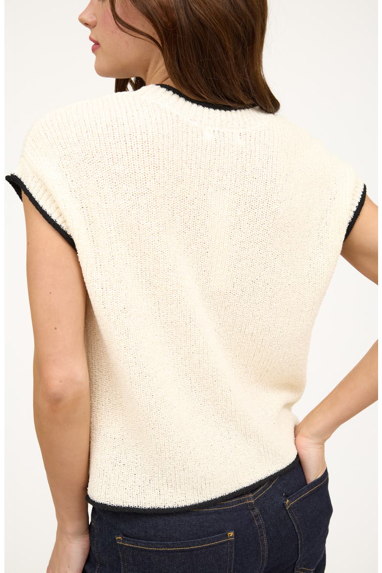 Contrast Edge Cap Sleeve Sweater, Alternate, color, OATMEAL