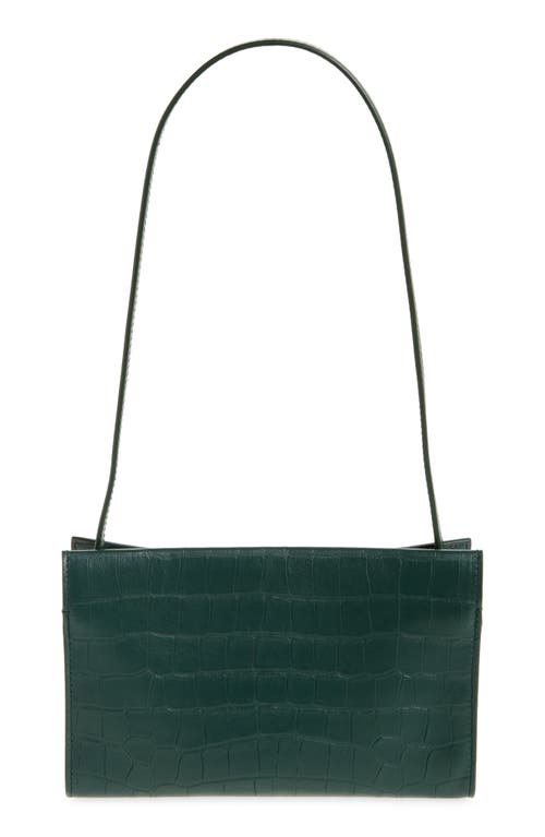 Burberry Cotswolds Croc Embossed Leather Pouch In Green