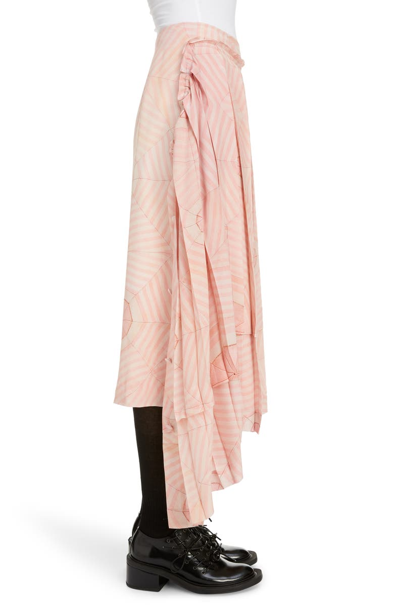 Simone Rocha Deconstructed Pleated Silk Crêpe de Chine Midi Skirt, Alternate, color,