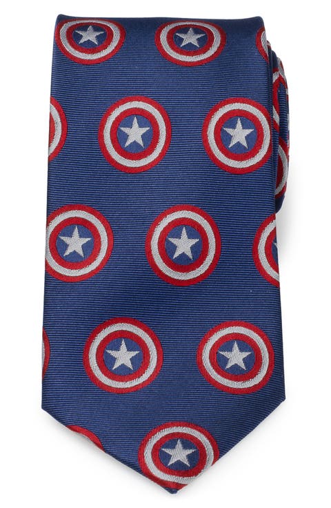 Captain America Hidden Message Silk Blend Tie