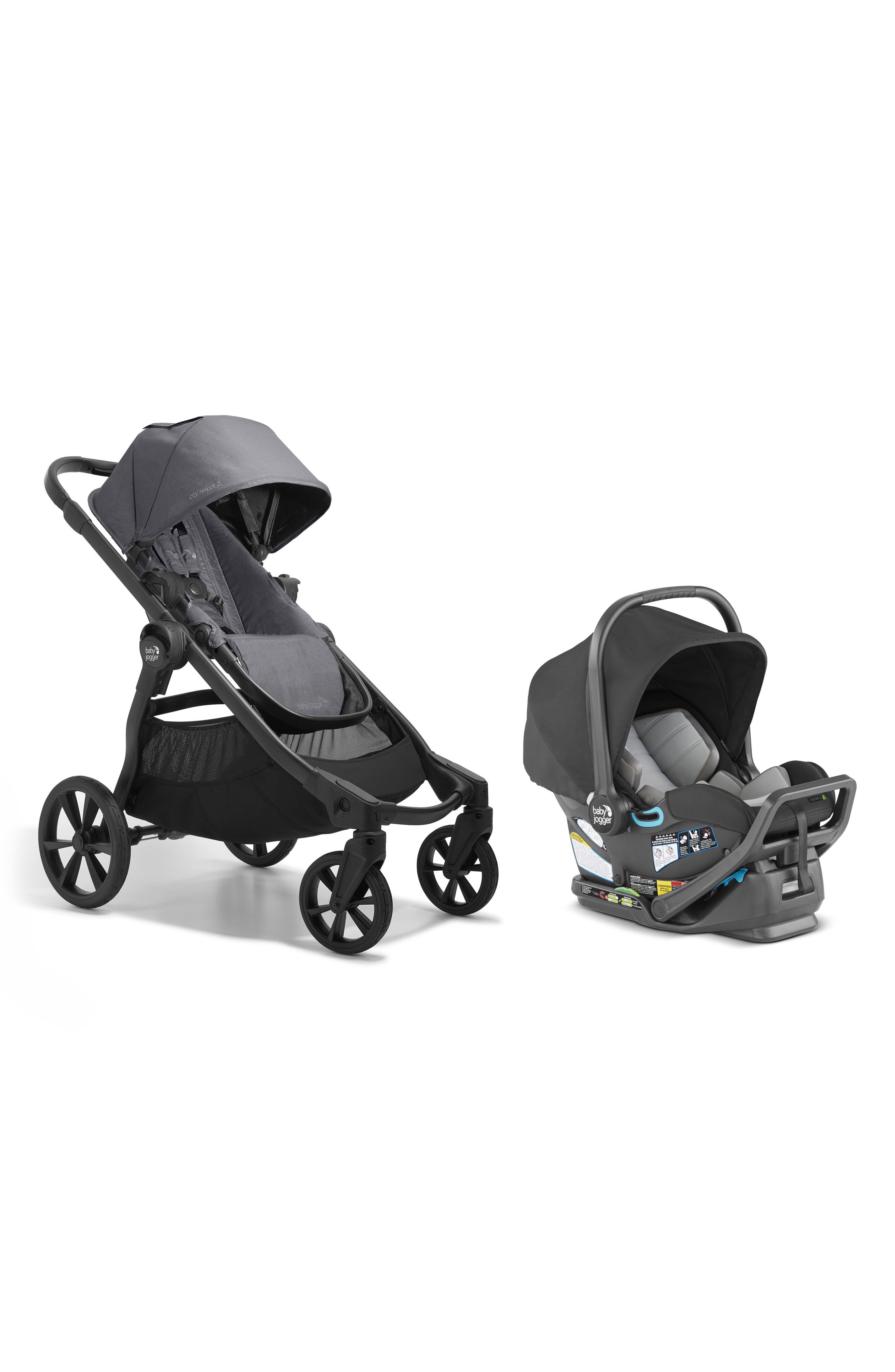Baby Jogger City Select® 2 Stroller & City GO™ 2 Infant Car Seat Travel System in Radiant Slate 