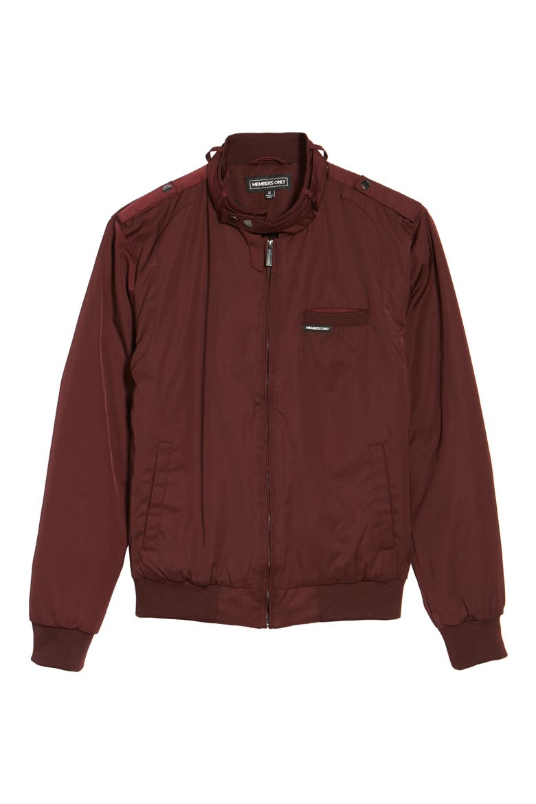 Men's Heavy Iconic Racer Quilted Lining Jacket, Alternate, color, BURGUNDY