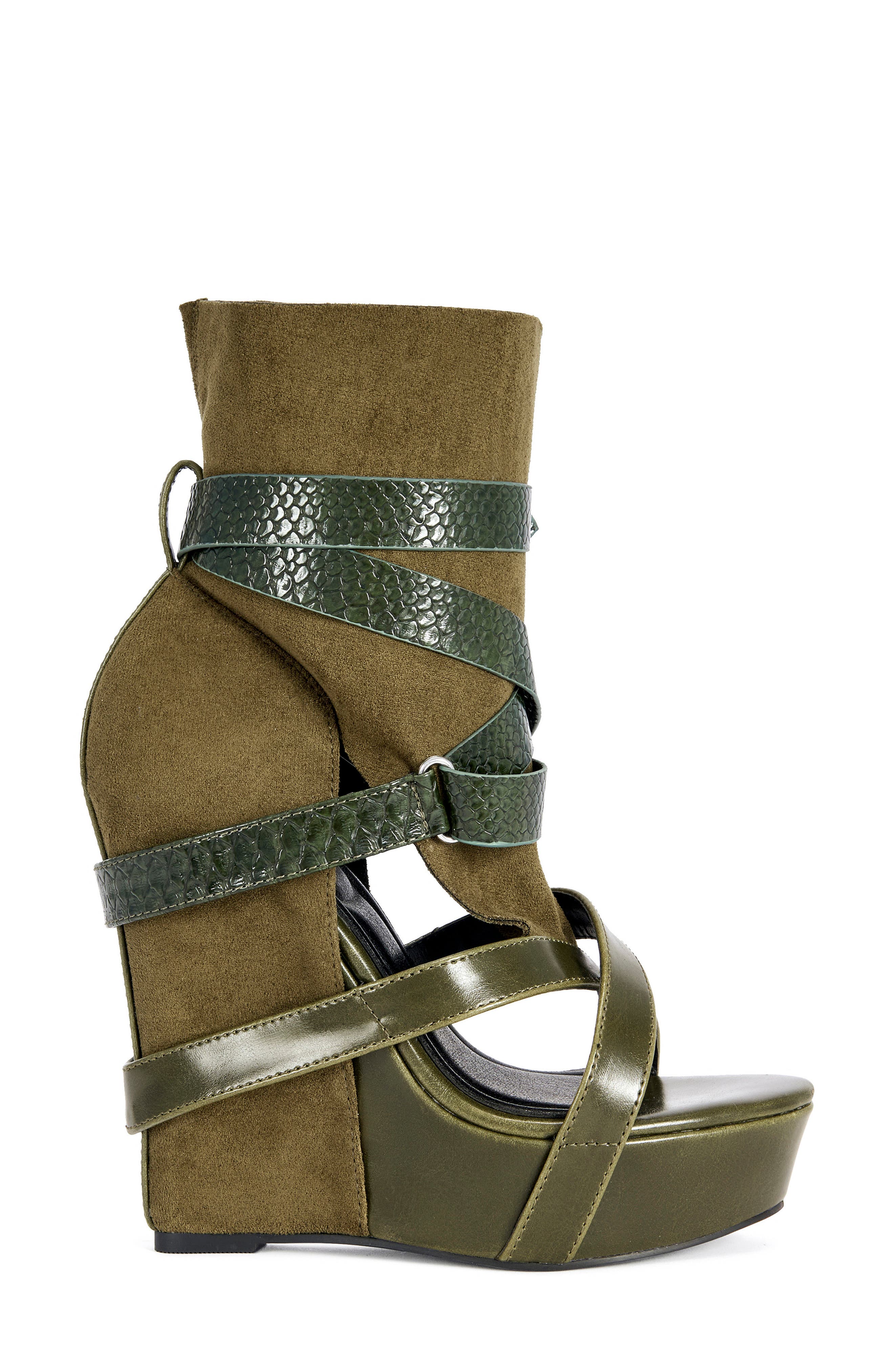Rothko Platform Wedge Sandal, Alternate, color, OLIVE