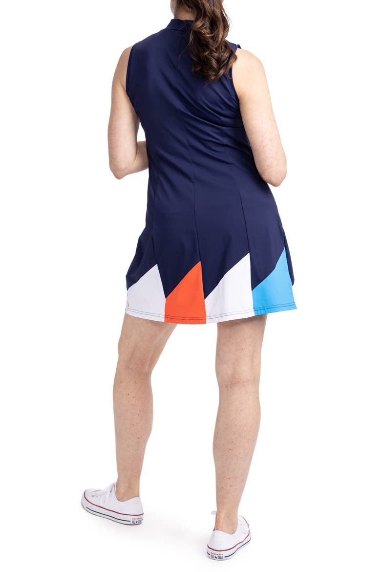 Helping Wind Sleeveless Dress, Alternate, color, NAVY