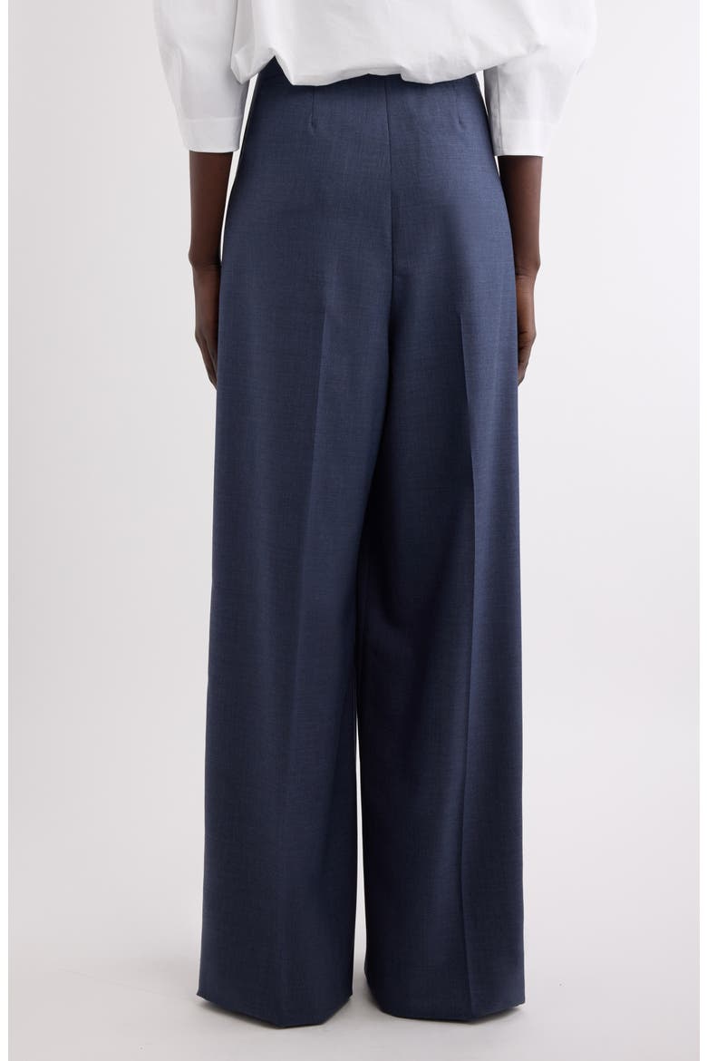 Pleated Wool Wide Leg Pants, Alternate, color, DENIM BLUE