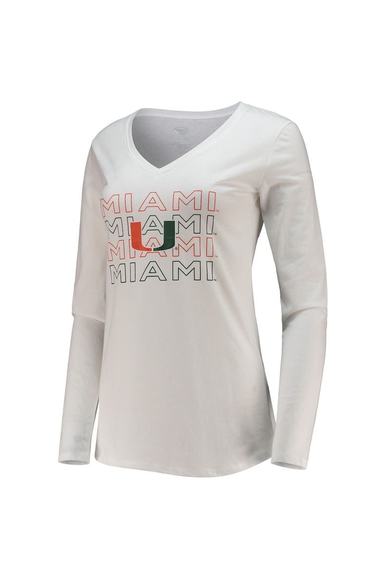 Women's Concepts Sport Green/White Miami Hurricanes Flagship Long Sleeve T-Shirt & Pants Sleep Set, Alternate, color, Green