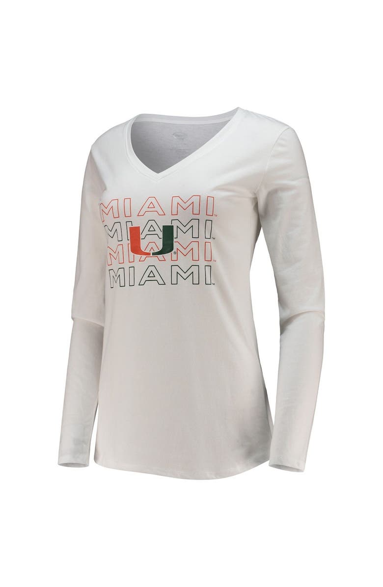 CONCEPTS SPORT Women's Concepts Sport Green/White Miami Hurricanes Flagship Long Sleeve T-Shirt & Pants Sleep Set, Alternate, color, 