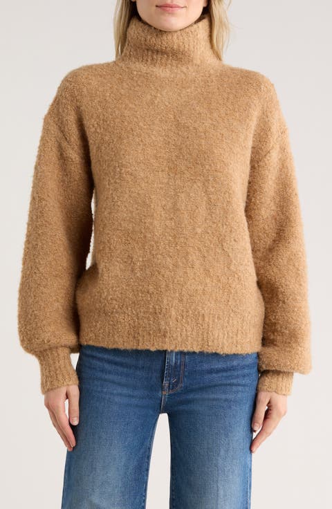 Nadine Mock Neck Bouclé Sweater