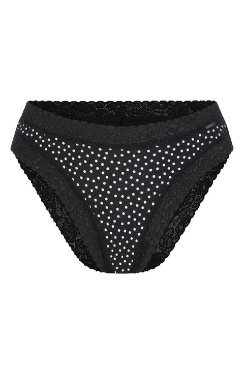 Essentials Lace Trim Stretch Cotton Cheeky Briefs (Regular & Plus)