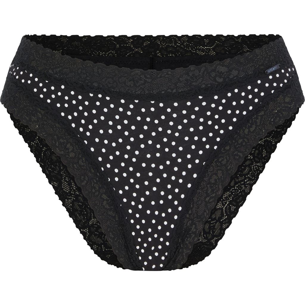 Savage X Fenty Essentials Lace Trim Stretch Cotton Cheeky Briefs In Black