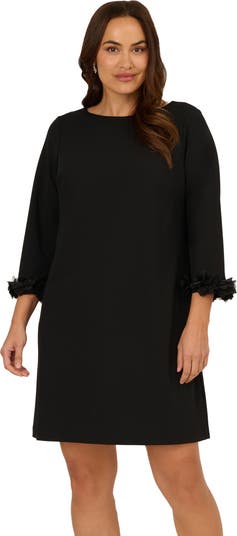 Lace Trim Long Sleeve Stretch Crepe Blazer Cocktail Minidress