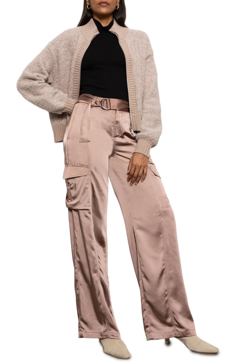 Sanctuary Bouclé Knit Bomber Jacket, Alternate, color, 