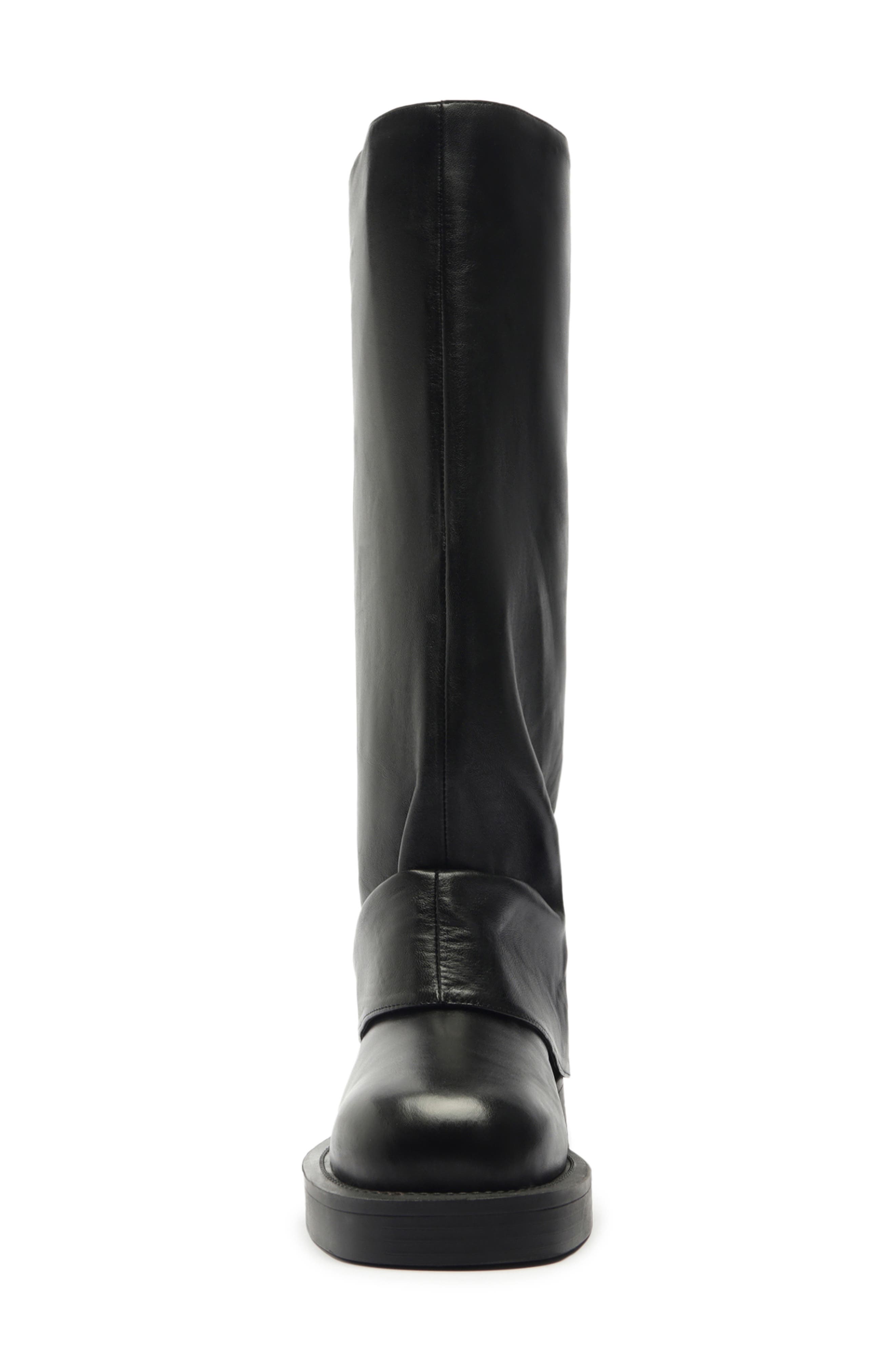 Schutz Keira Up Platform Knee High Boot, Alternate, color, Black