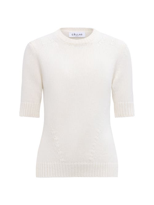 Callas Milano Portia Cashmere Crewneck Sweater In White