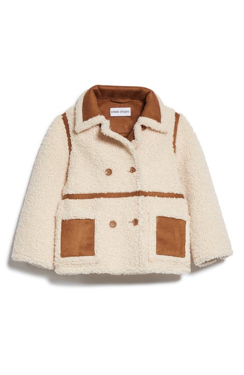Kids' Chloe Double Breasted Faux Shearling Jacket (Toddler, Little Girl & Big Girl) (Nordstrom Exclusive)