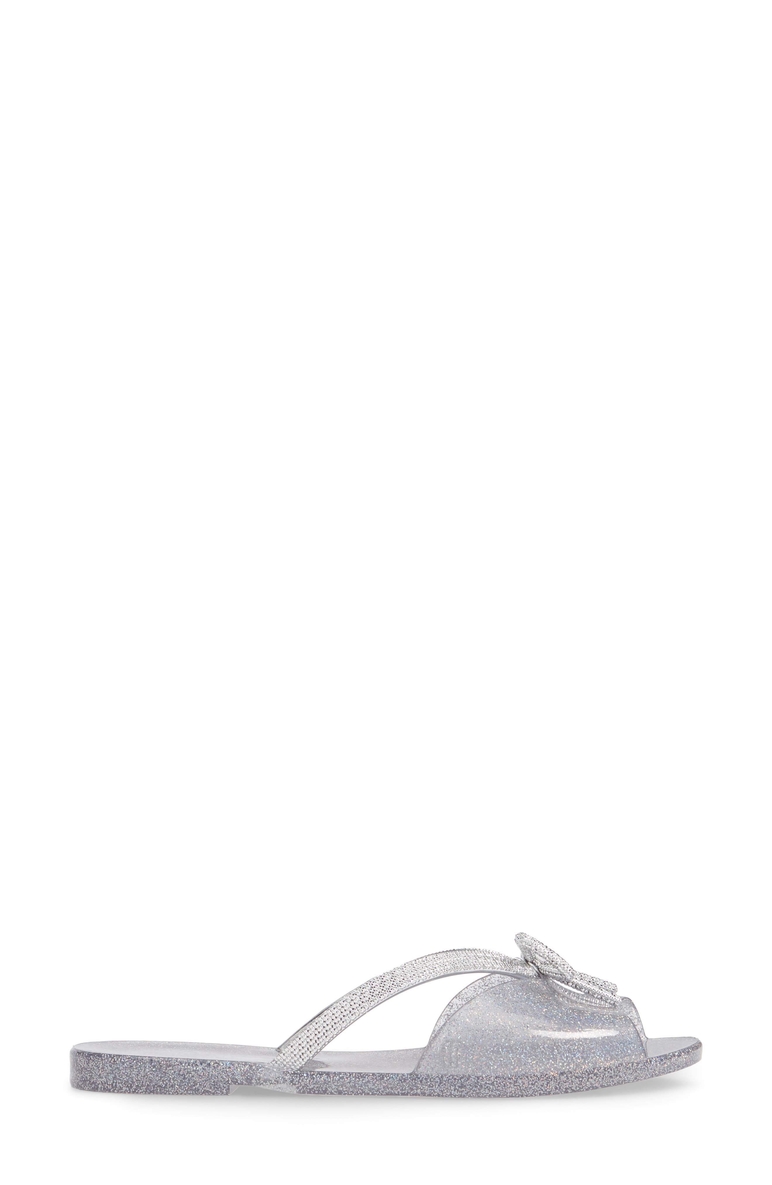 Ela Chrome Slide Sandal, Alternate, color, SILVER RUBBER