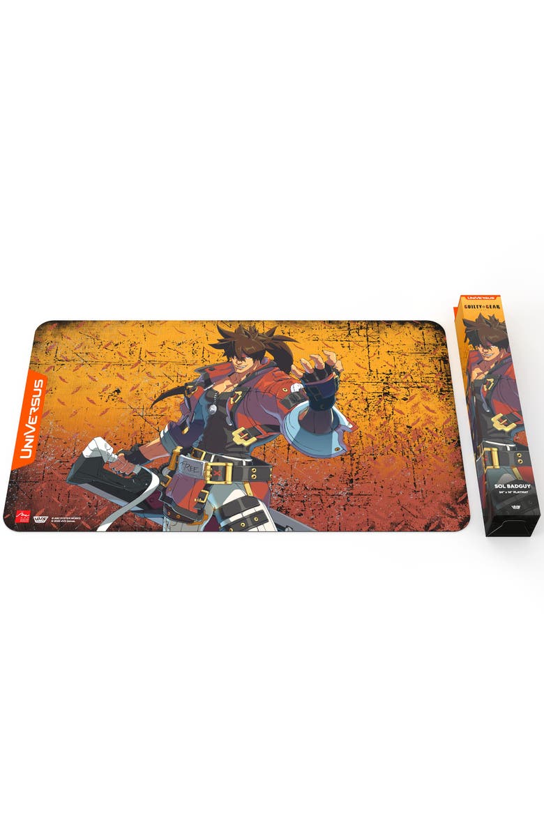 UniVersus GUILTY GEAR, STRIVE, Playmat Sol Badguy, 24x14 Inch Neoprene Mat, Alternate, color, Multicolored