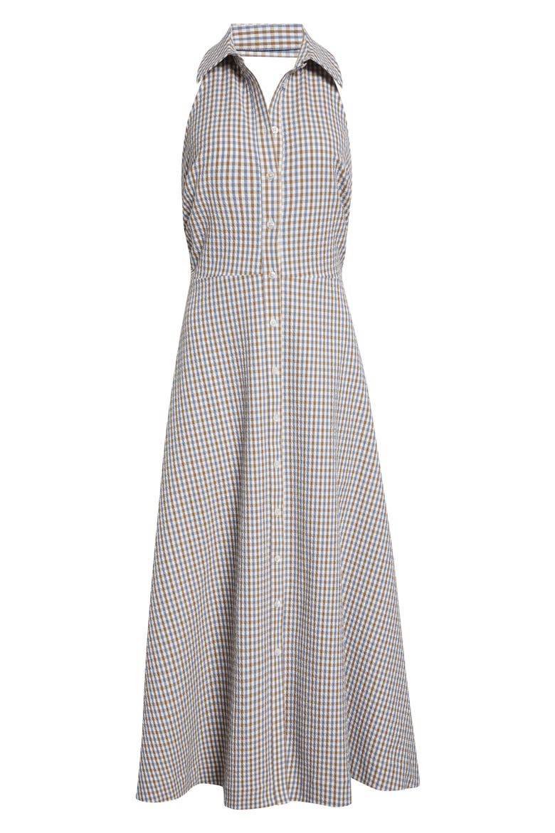 Mackey Gingham Stretch Cotton Halter Shirtdress, Alternate, color, ACORN MULTI