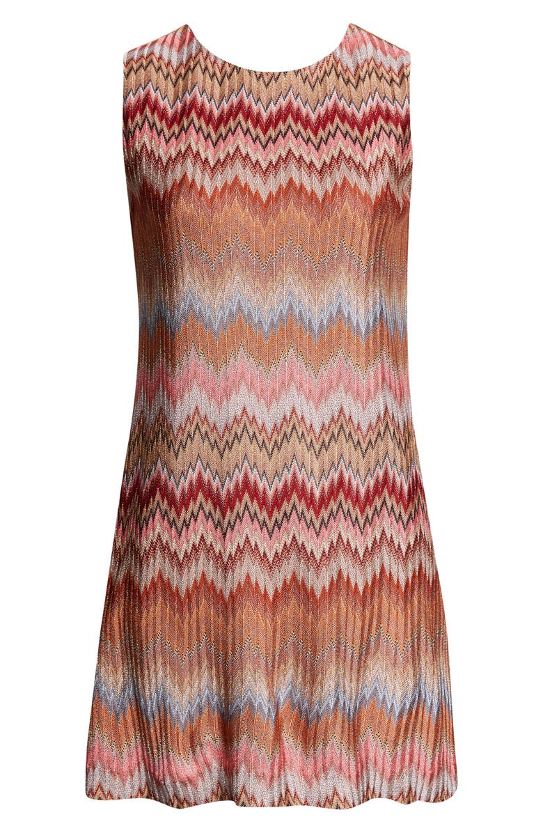 Missoni Chevron Stripe Sleeveless Knit Minidress, Alternate, color, Multi Green Camel White Pink