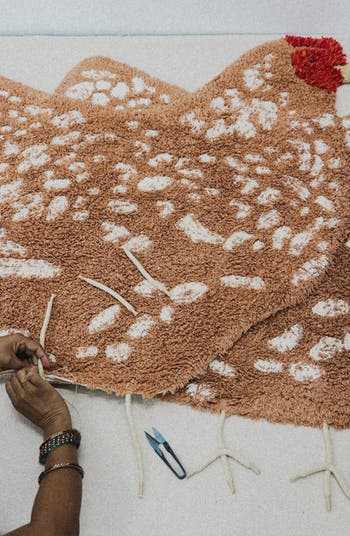Chicken Washable Cotton Blend Rug