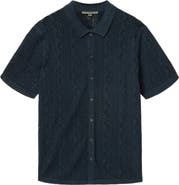 John Varvatos Emil Pointelle Short Sleeve Caridgan