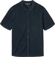 John Varvatos Emil Pointelle Short Sleeve Caridgan