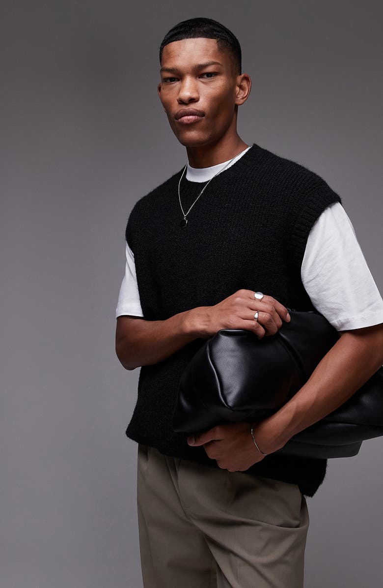 Topman Relaxed Fit Sweater Vest, Main, color,