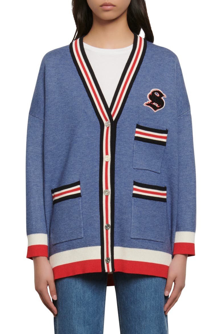 Ted Varsity Cardigan, Main, color, BLUE
