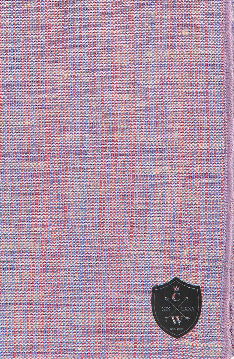 CLIFTON WILSON Lavender & Blue Stripe Linen Pocket Square, Alternate, color, 