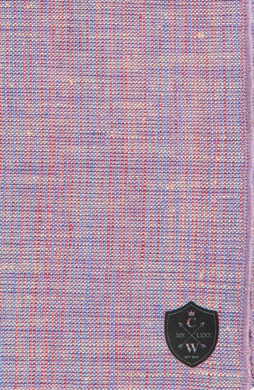 Clifton Wilson Lavender & Blue Stripe Linen Pocket Square