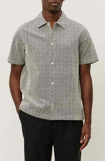 Les Deux Hector Paisley Short Sleeve Cotton Button-Up Shirt