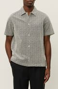 Les Deux Hector Paisley Short Sleeve Cotton Button-Up Shirt
