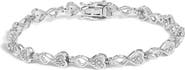 Haus of Brilliance .925 Sterling Silver 1/4 Cttw Diamond Infinity Heart Link Bracelet
