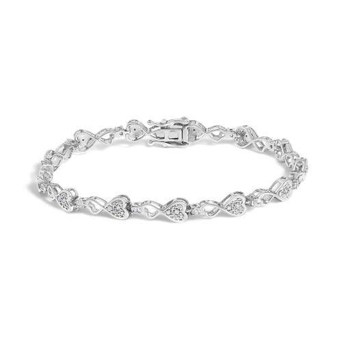 Haus of Brilliance .925 Sterling Silver 1/4 Cttw Diamond Infinity Heart Link Bracelet at Nordstrom