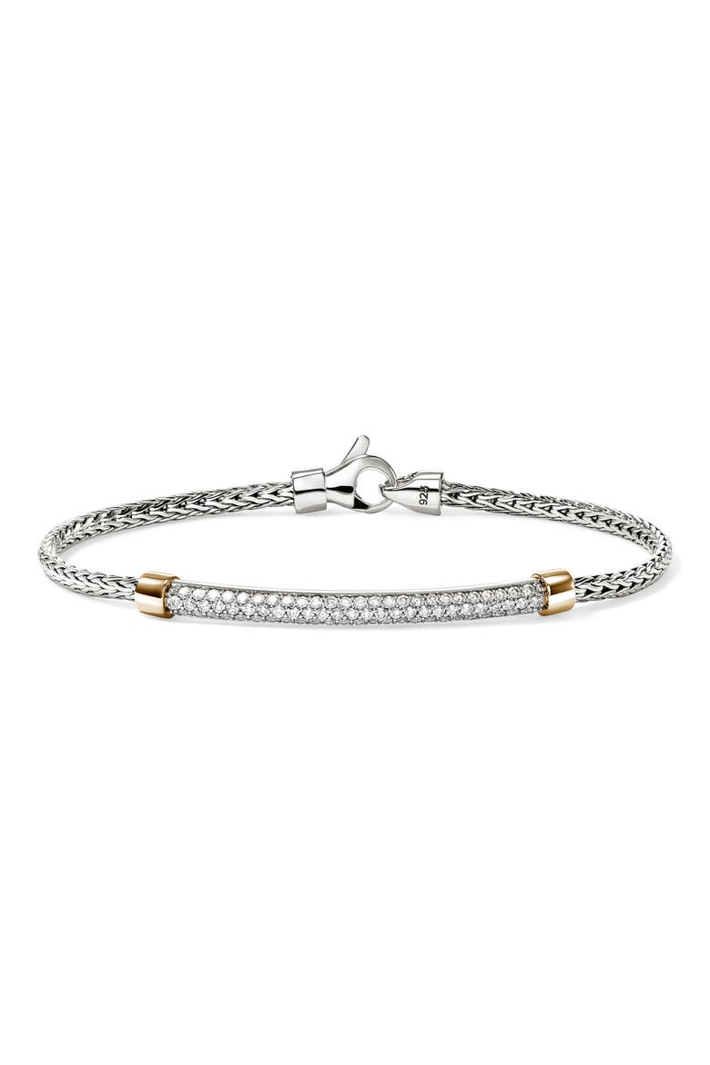 JH Essentials 14K Gold Bracelet, 2.5mm, Main, color, SILVER AND GOLD WHITE DIAMOND