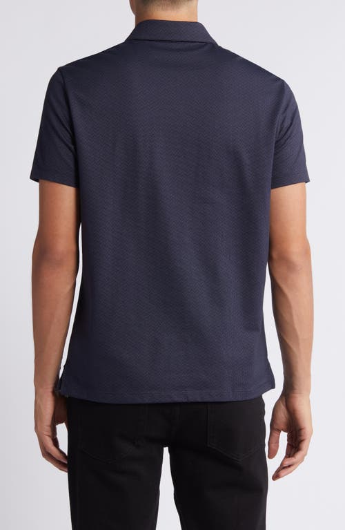 Robert Barakett Lomond Cotton Blend Jacquard Polo In Blue