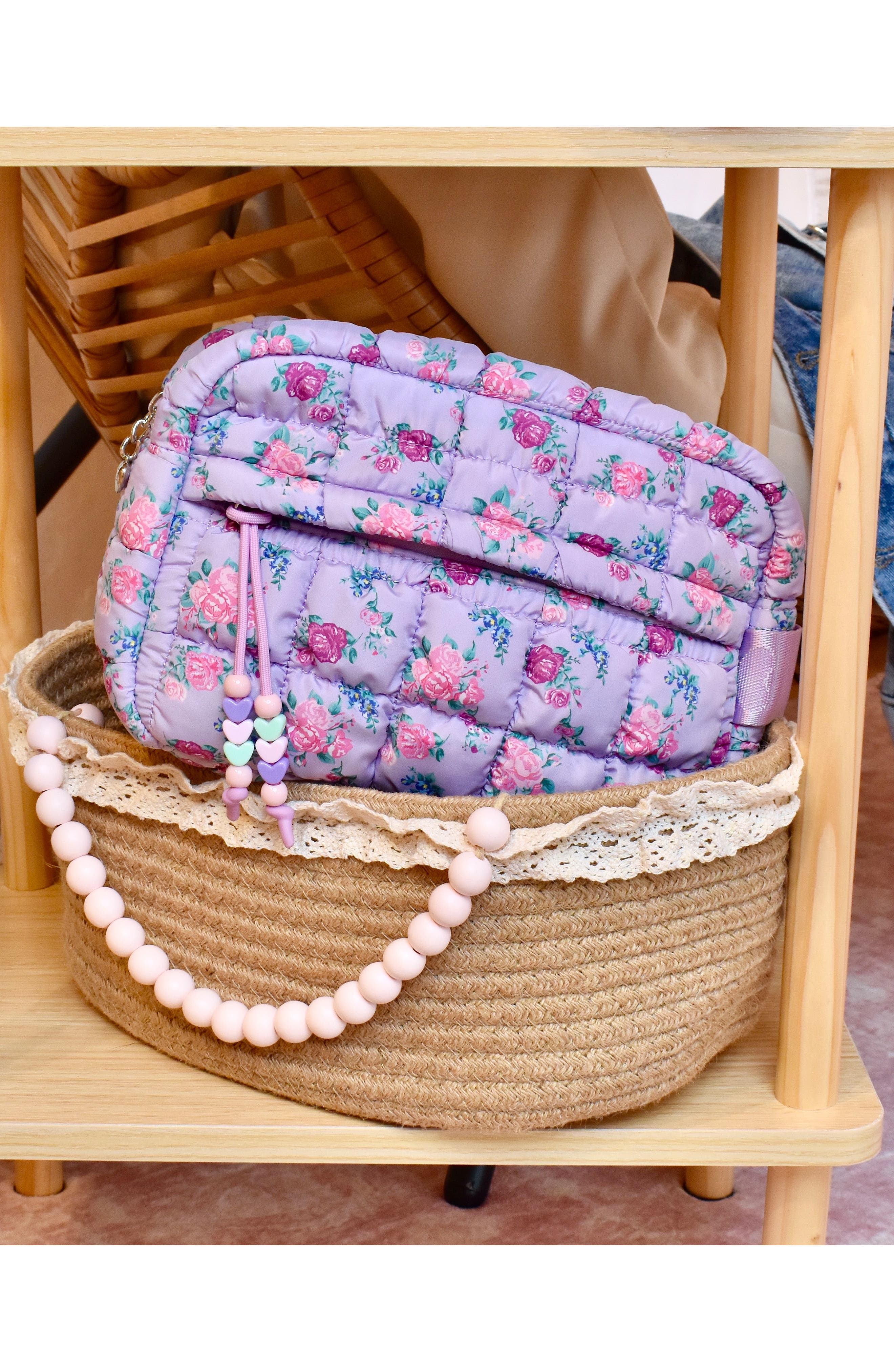 OMG Accessories Kids' Floral Print Scrunch Pouch, Alternate, color, 